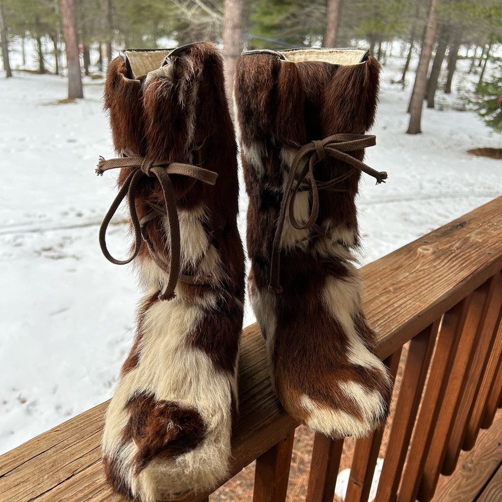 French goatskin Haute Savoie winter boots vintage
